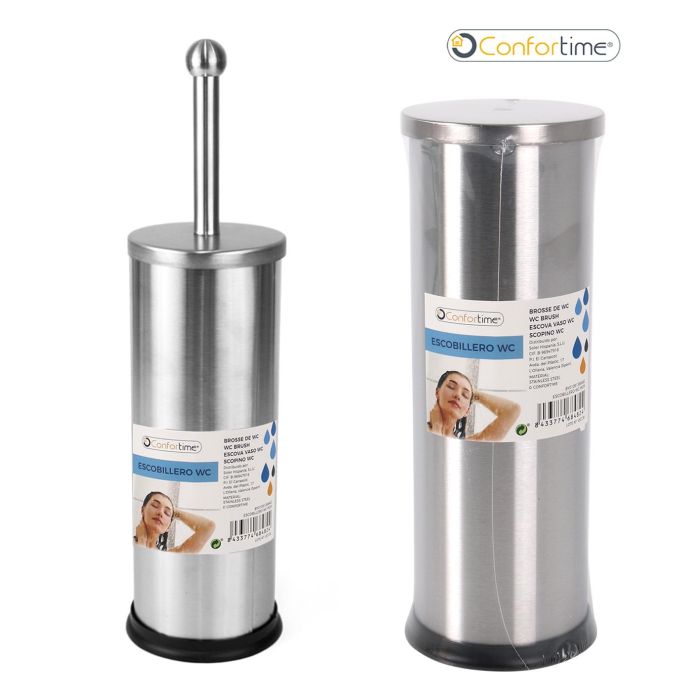Confortime Escobillero WC Inoxidable 10x10x27.5 cm (12 Unidades) 0 Confortime Escobillero WC Inoxidable 10x10x27.5 cm (12 Unidades) 0