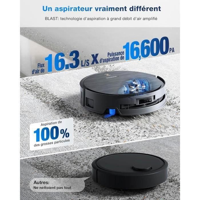 Ecovacs AAARH14208 Aspiradora Robot DEEBOT X9 PRO OMNI 16600 Pa Ultrafina con Autolimpieza Instantánea y Tecnología BLAST 1
