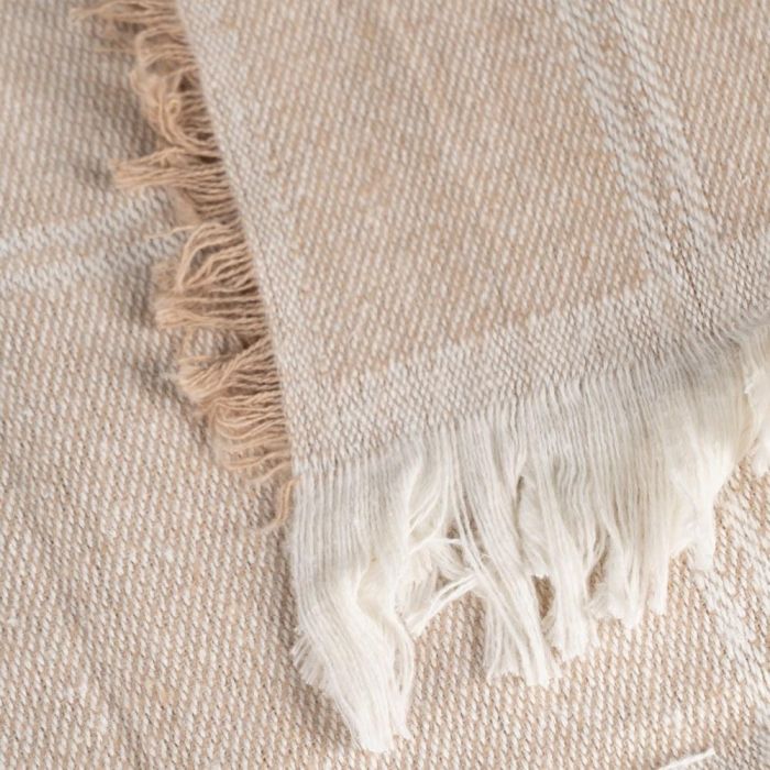 Colcha Cuadros Camel Algodón 250 X 260 cm