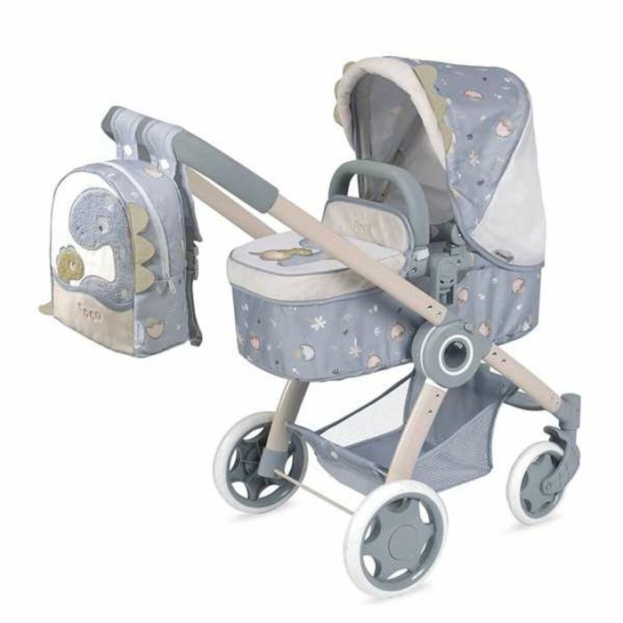 Coche de muñeca 3x1 plegable coco con mochila para muñecas de hasta 48 cm 41x62x70 cm