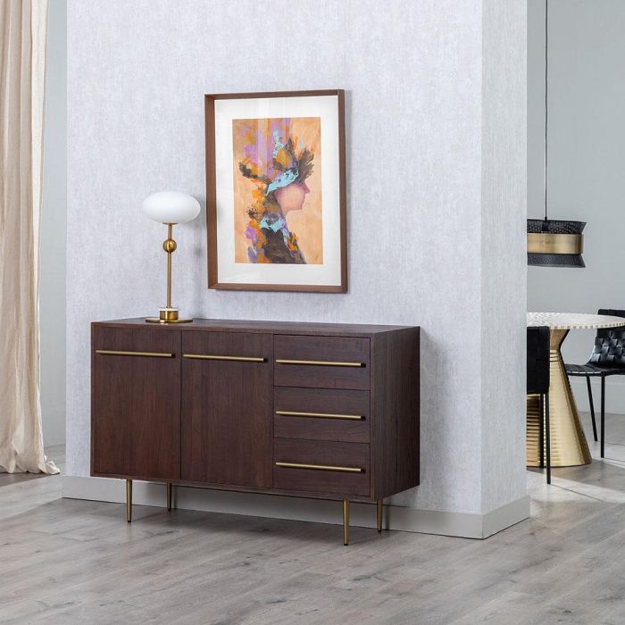 Aparador Marrón Madera-Hierro Salón 130 X 45 X 83,20 cm