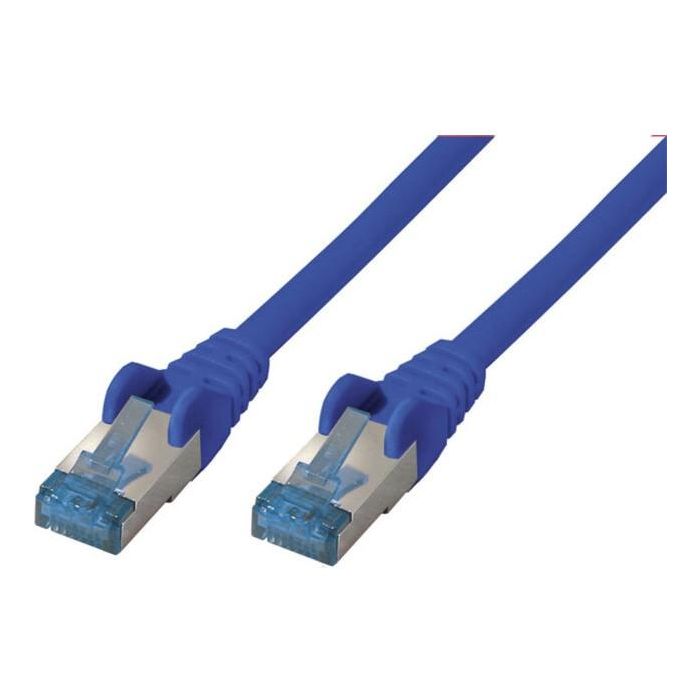 Patchkabel CAT6a RJ45 S/FTP PiMF 0.5m Blau