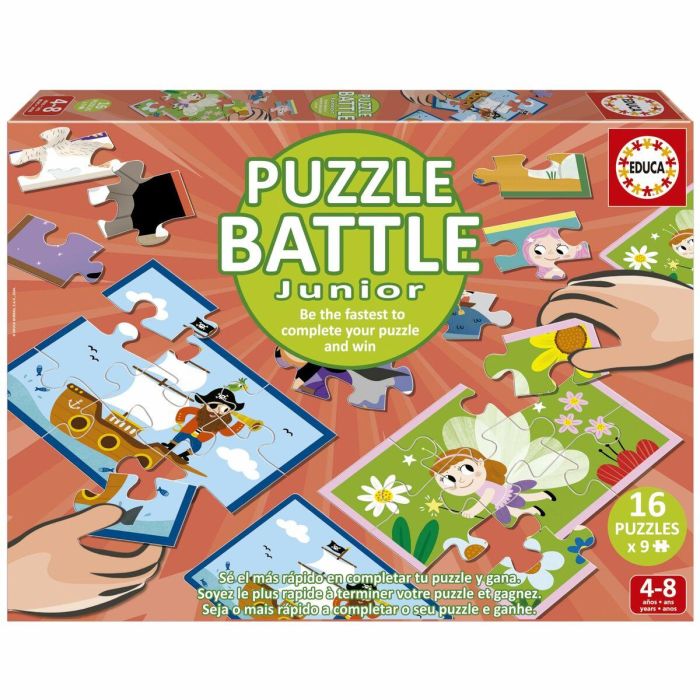 EDUCA AUC1740506778393 Puzzle Battle Jr Fantasy - 16 Puzzles Temática Fantasía para Niños a partir de 4 Años 10