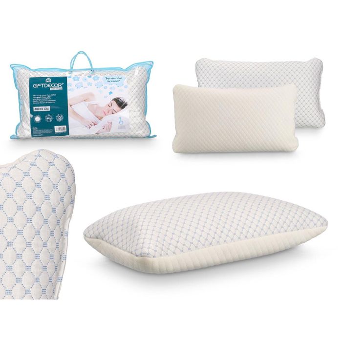 Giftdecor Almohada de Copos Viscoelástica Refrescante 40x70 cm, Relleno de Espuma de Poliuretano, Cubierta Nylon y Poliéster, Blanco (6 Unidades) Giftdecor Almohada de Copos Viscoelástica Refrescante 40x70 cm, Relleno de Espuma de Poliuretano, Cubierta Nylon y Poliéster, Blanco (6 Unidades)