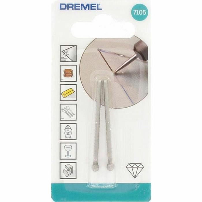 DREMEL Lote de 2 puntas de diamante 4,4 mm 7105 2