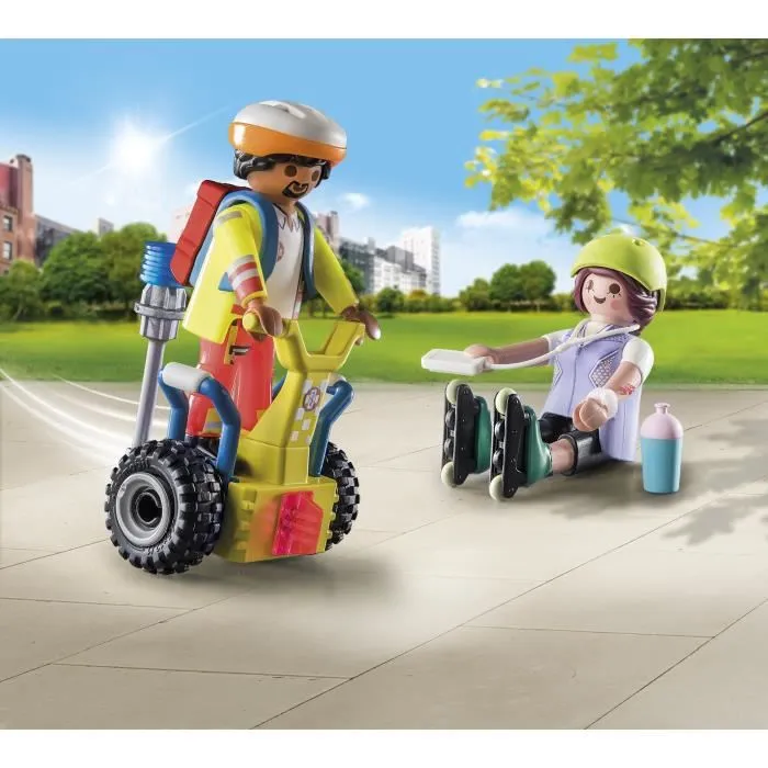 Playmobil 71257 Starter Pack Rescate Balance Racer City Life Paramédico Patinador Juguete +4 Años 1