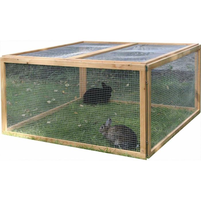 Kerbl Jaula Exterior Vario para Roedores, con Malla Fina y 6 Paneles, Incluye Estacas de Fijación, 120x120x59cm