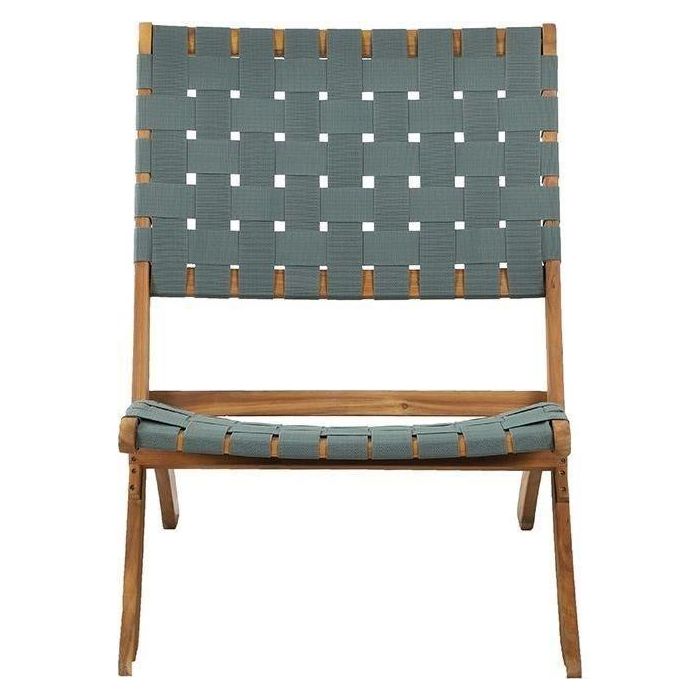 Juego de 2 sillones de jardín VERONE en madera de acacia FSC y cuerda - color verde 4
