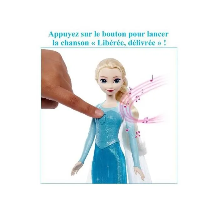 Mattel JDX48 Muñeca Elsa Musical Disney Frozen Cantando en Español Inglés Francés Portugués 2