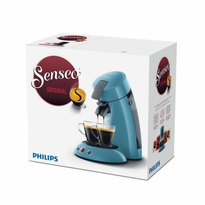 Philips HD6553/21 Cafetera Senseo Original 1450W, 1 o 2 tazas, Pantalla Táctil, Parada Manual, Apagado Automático - Azul Gris 1