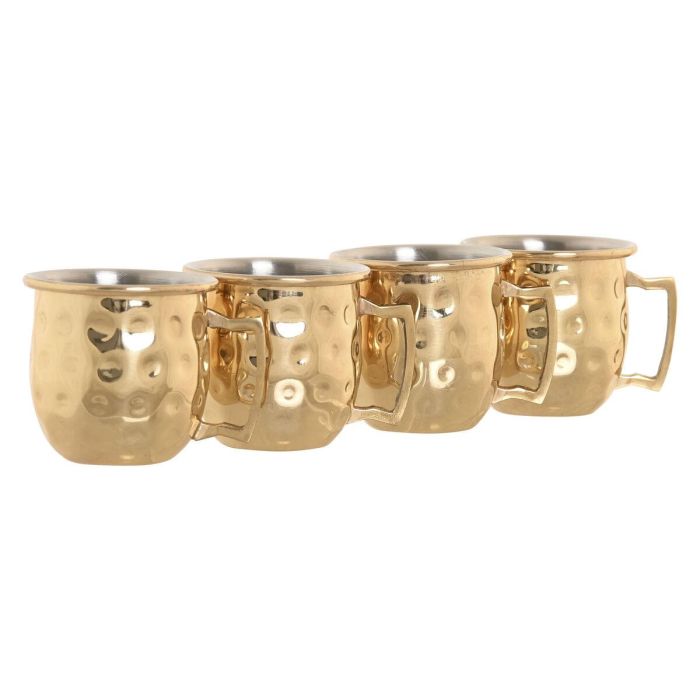 DKD Home Decor Mug Loft Dorado 15 x 6 x 5 cm Set de 4 Piezas Chupito Moscow Mule 60ml 2