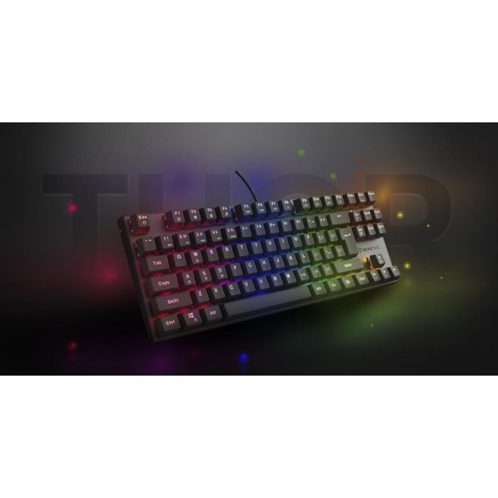 GENESIS Thor 303 TKL Teclado Mecánico Hot Swap con Interruptores Outemu Peach Silent QWERTY Español, RGB Gaming Compacto Negro 5