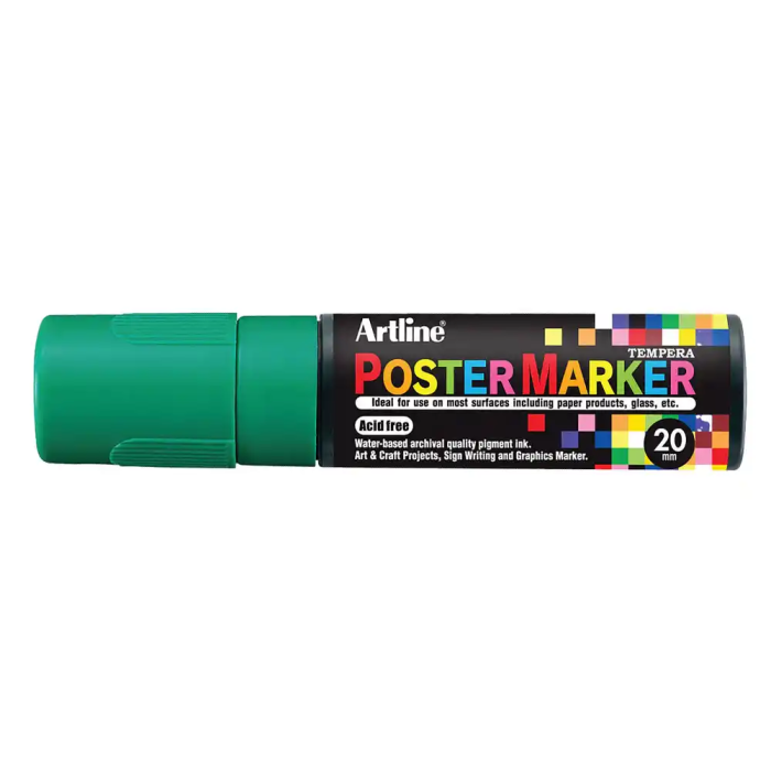 Artline Rotulador EPP-20 para Cartelería Punta Rectangular 20 mm Color Verde 1