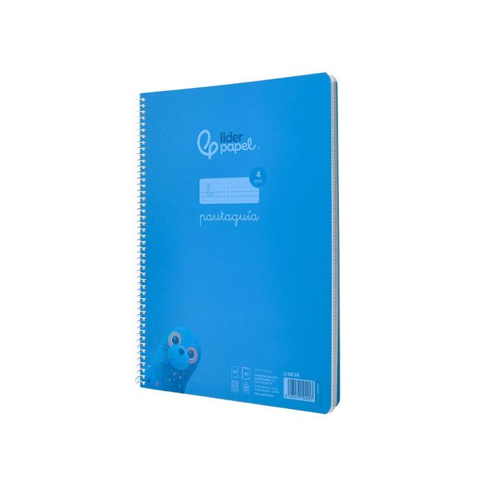 Cuaderno Espiral Liderpapel Din A4 Pautaguia Tapa Plastico80H 90 gr Cuadro Pautado 4 mm Con Margen Color Azul 5 unidades 3