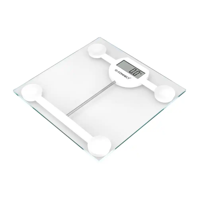 Q-connect Báscula de Baño Digital KF19060, Precisión 100g, Capacidad 180kg, Pantalla LCD, 300x300x22mm 1