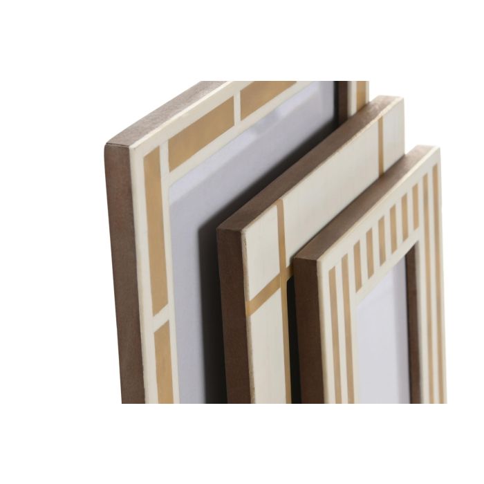 Marco Foto Glam DKD Home Decor Blanco Natural 1.8 x 29 x 24 cm Set de 3 1 Marco Foto Glam DKD Home Decor Blanco Natural 1.8 x 29 x 24 cm Set de 3 1