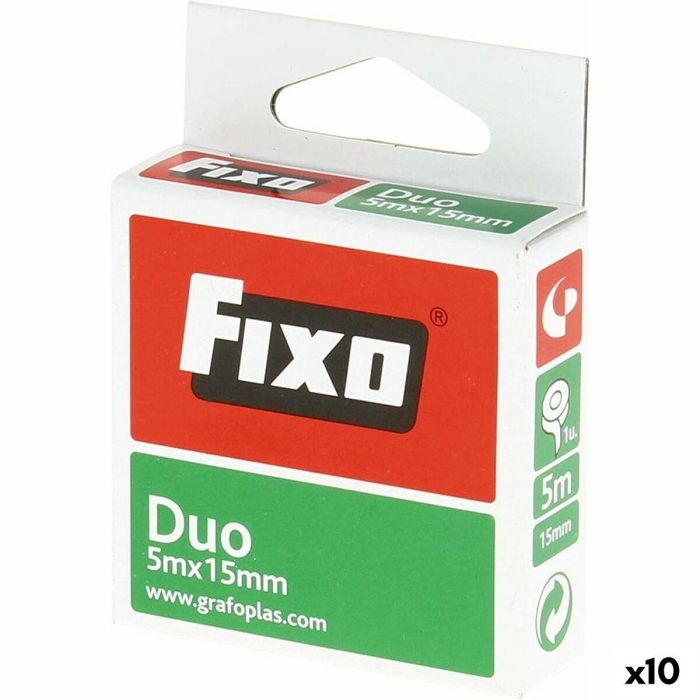 Cinta de Doble Cara Fixo 15 mm x 5 m (10 Unidades) Cinta de Doble Cara Fixo 15 mm x 5 m (10 Unidades)