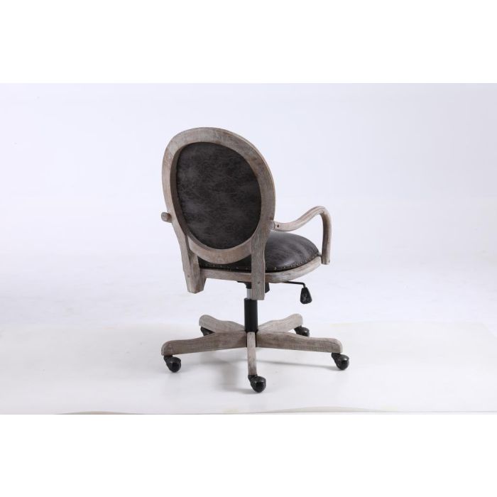 DKD Home Decor Silla de Oficina Marron Oscuro y Negro 50 x 88 x 52 cm con Ruedas y Ajuste de Altura 4