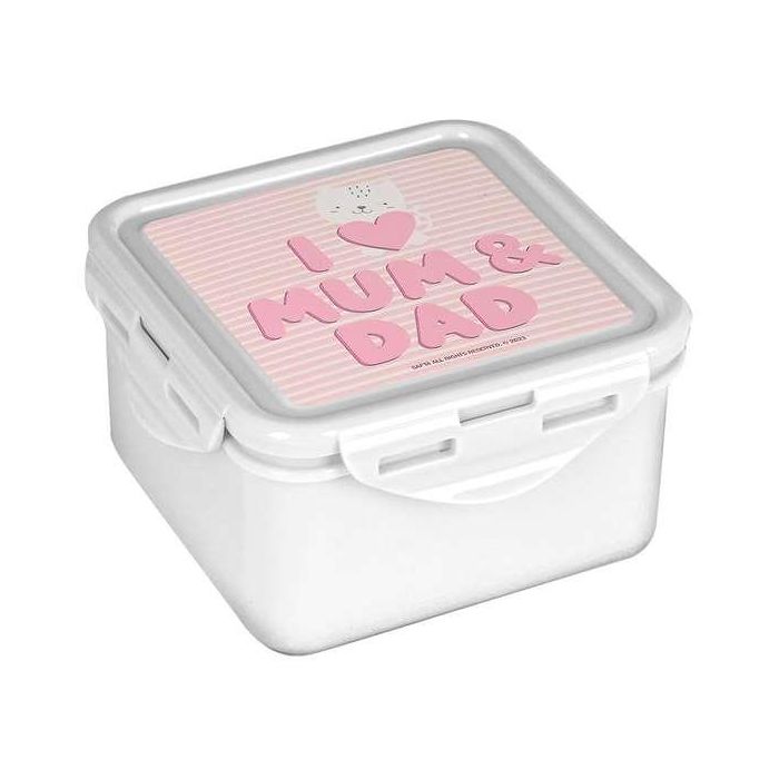 Safta Fiambrera Preescolar Love 13x7,5x13cm PU con Reech Color Rosa para Niñas