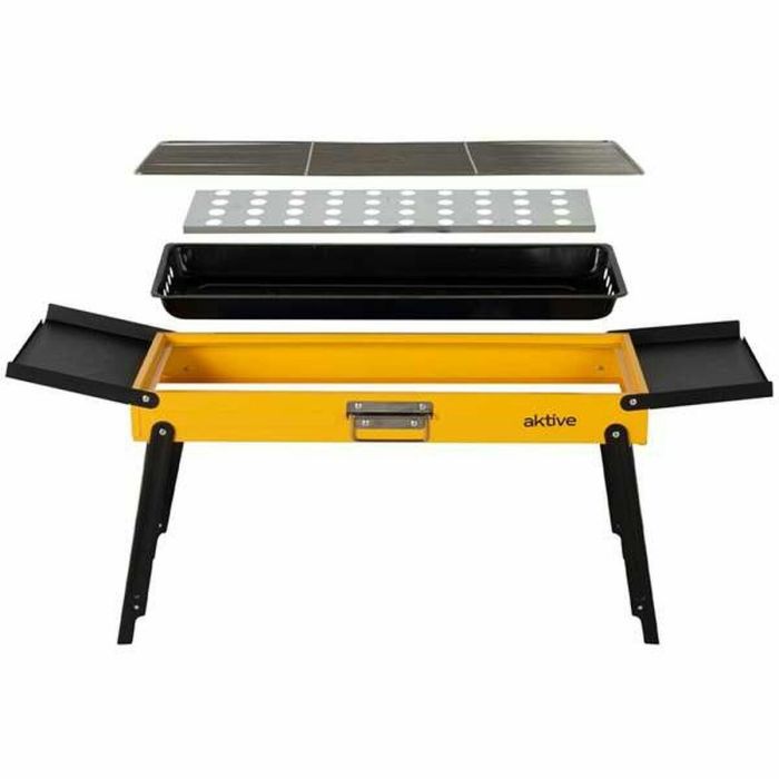 Barbacoa Portátil Aktive Acero 89 x 32 x 22 cm Amarillo 7 Barbacoa Portátil Aktive Acero 89 x 32 x 22 cm Amarillo 7