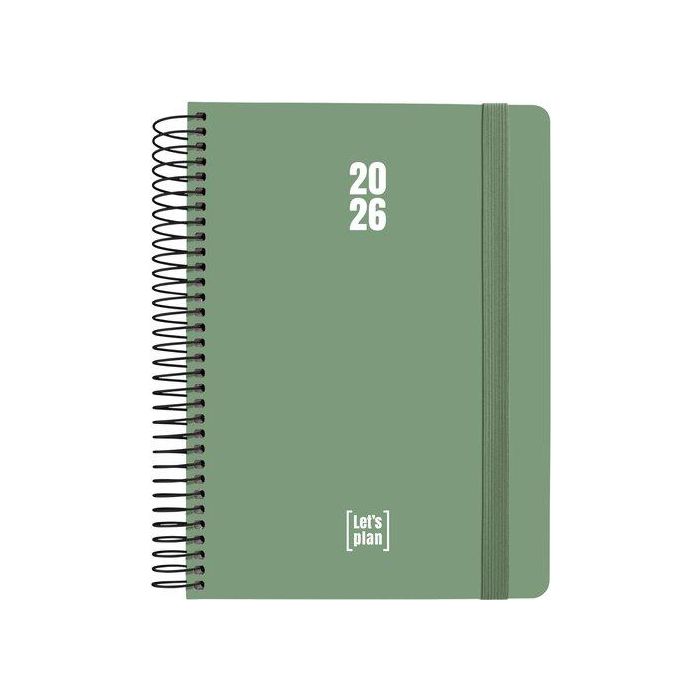 Agenda Anual (2026) Grafoplas Colors Espiral Tapa Extradura Con Goma A5 210X150 D/P Verde