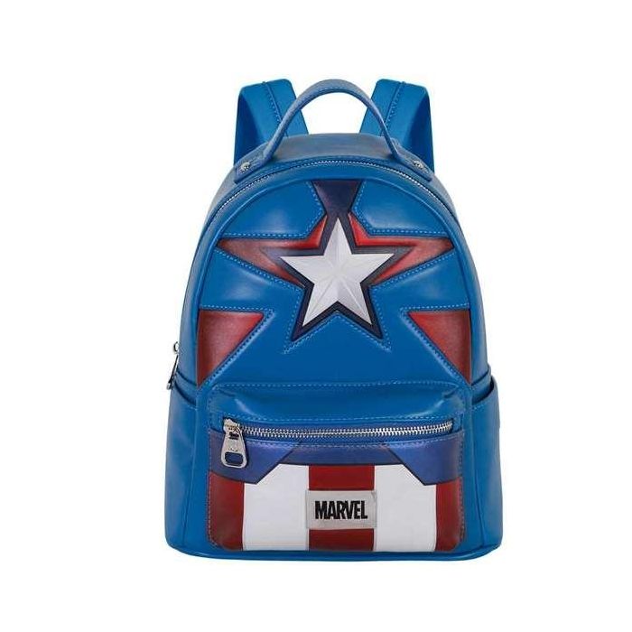 Karactermania Mochila Capitán América Courage 24,5 x15 x29 cm Azul PVC Poliéster Urbana Uso Diario 5