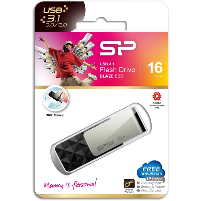 STICK Silicon Power USB-Stick 16GB USB3.0 B30 Black 7