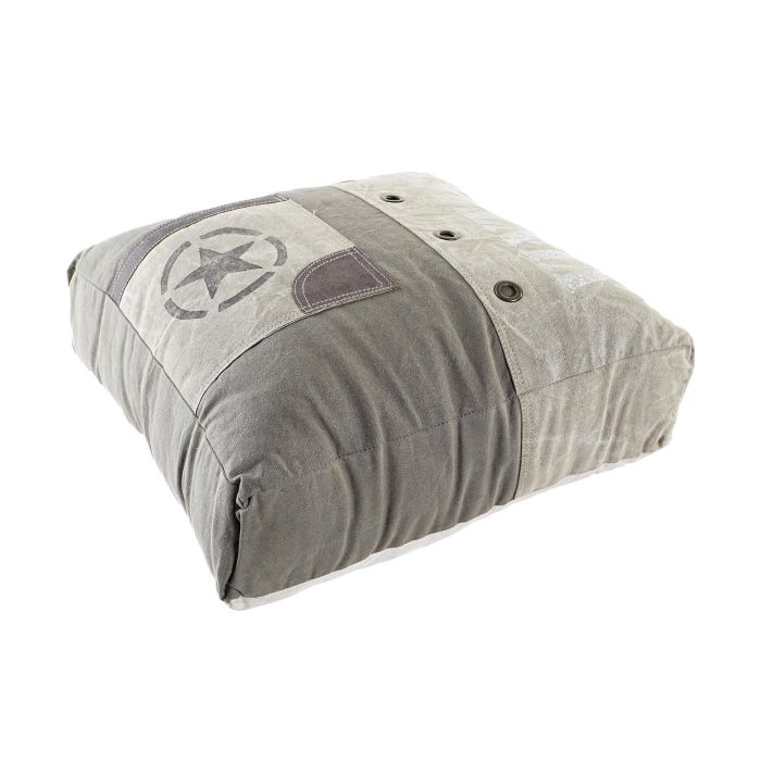 DKD Home Decor Vintage 1993 Cojin Suelo 50 x 14 x 50 cm Algodon Piel Marron Beige 2