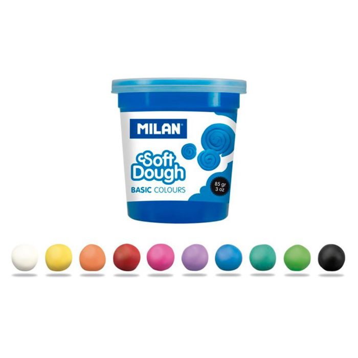 Pasta Milan Para Modelar Soft Dough Basic 85 gr Caja De 10 Botes Colores Surtidos 3