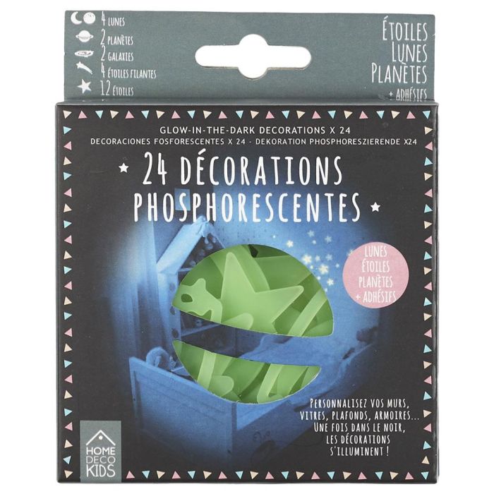 Juego De 24 Adhesivos Fosforescent Home Deco Kids