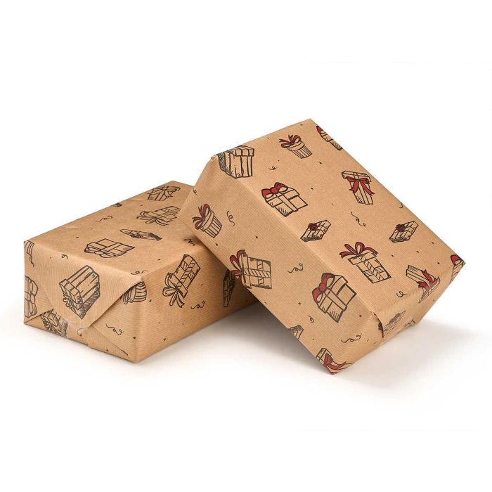 Arte Regal Rollo Papel Regalo Kraft 70x200 cm Estampado Regalos 50 g/m2 (Set de 50) 2