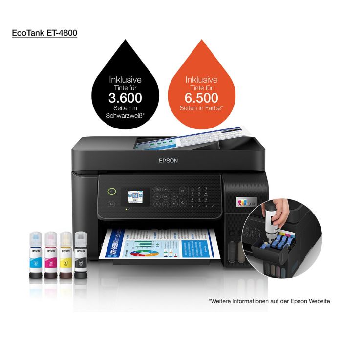 Epson ET-4800 Impresora Multifunción 4en1 Inyección Tinta Color A4 LAN Wifi ADF Negro 11