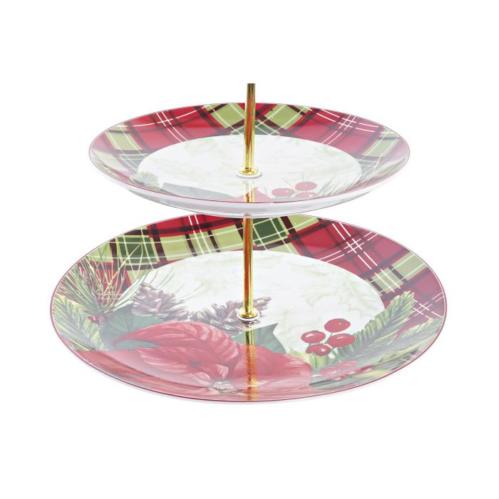 DKD Home Decor Frutero Navidad Tradicional Victoriano 21 de 3 Pisos, Porcelana y Metal, Rojo Verde con Flores, 27x35x27cm, Apto Lavavajillas Microondas 1 DKD Home Decor Frutero Navidad Tradicional Victoriano 21 de 3 Pisos, Porcelana y Metal, Rojo Verde con Flores, 27x35x27cm, Apto Lavavajillas Microondas 1