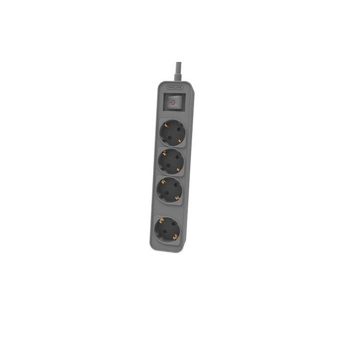 Regleta con Interruptor Philips CHP2144G/62/ 4 Tomas de corriente/ Cable 1.5m/ Gris Regleta con Interruptor Philips CHP2144G/62/ 4 Tomas de corriente/ Cable 1.5m/ Gris