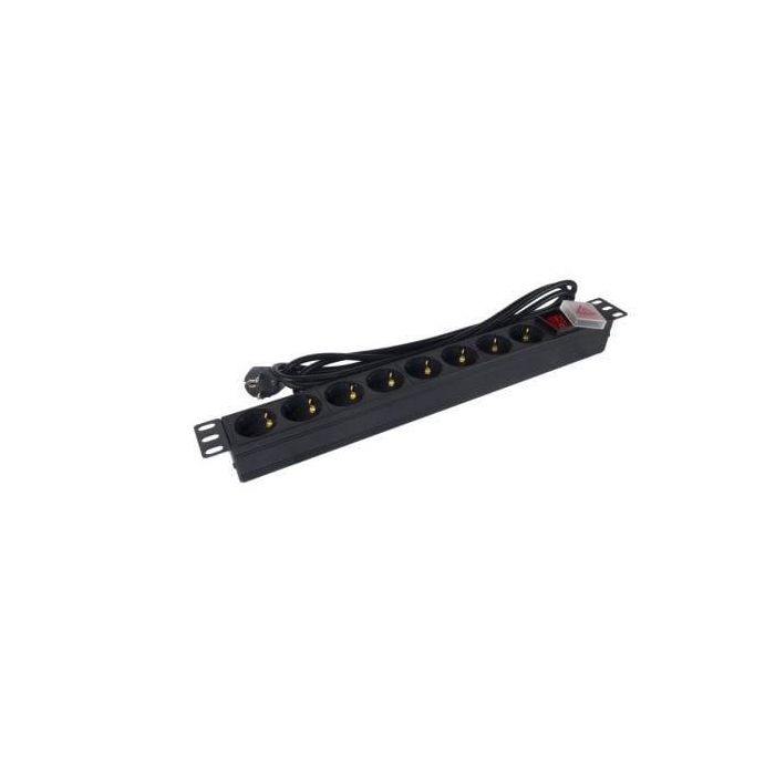 Regleta con Interruptor Phasak BNS 1520/ 8 Tomas de Corriente/ Cable 3m/ Negro 2