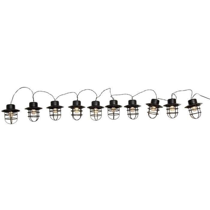 Guirnalda de luz solar - LUMISKY - DETROIT - 4 m - Pantalla estilo industrial - 10 bombillas redondas - LED blanco cálido Guirnalda de luz solar - LUMISKY - DETROIT - 4 m - Pantalla estilo industrial - 10 bombillas redondas - LED blanco cálido