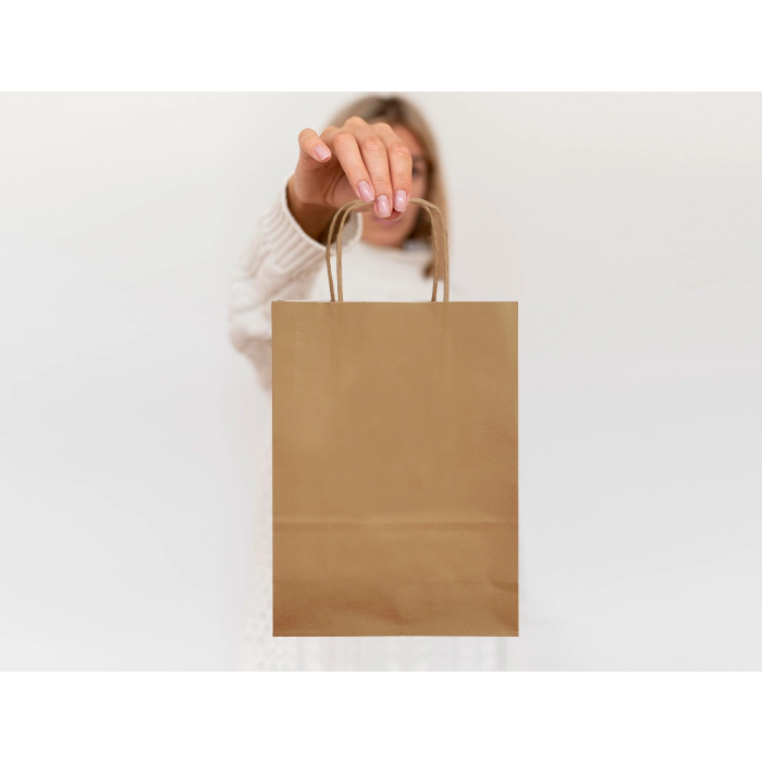 Q-connect Bolsa Papel Kraft Liso Asa Retorcida L 320x400x140 mm Natural 25 Unidades 7