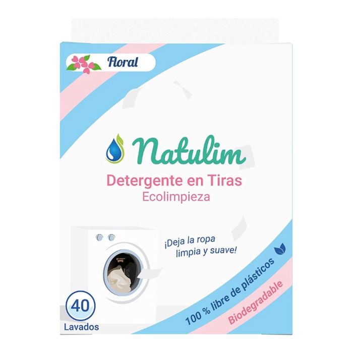 Detergente en tiras natulim floral 40 lavados