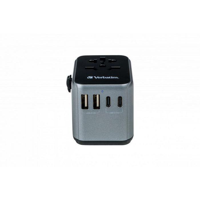 Verbatim Uta-03 Adaptador Universal De Viaje Con 1 Puerto Usb-C - 2 Puerto Usb-A - 2 Puerto Usb-C 12