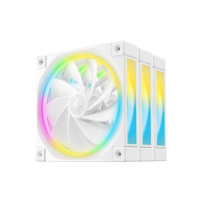 DeepCool FL12R WH-3 IN 1 Ventilador 120mm Triple-Pack Blanco para PC, Compatible PWM, Rodamiento FDB, Iluminación LED
