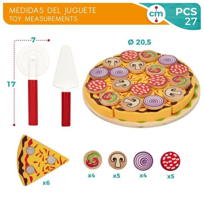 Juego de Madera Woomax Pizza 27 Piezas (6 Unidades) 2