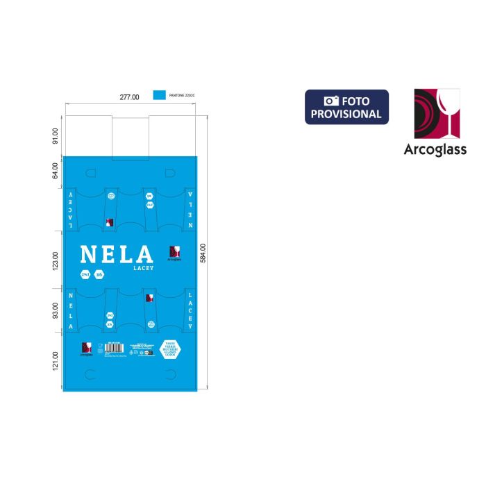 La Mediterranea Set 6 Vasos Nela Lacey 290 cc – Colección Nela - 7,9 cm Ancho x 9 cm Alto (4 Cajas)