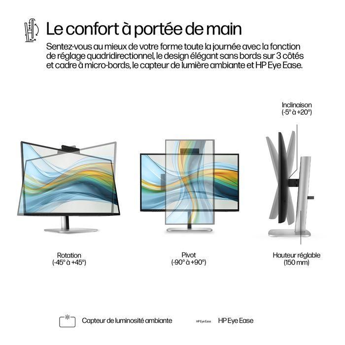 HP 527pm Series 5 Pro Monitor de Conferencias 27 pulgadas QHD USB-C con Inteligencia Artificial y ajuste personalizable 7