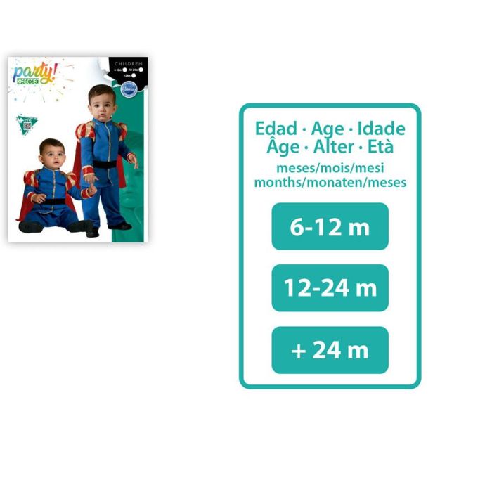 Disfraz Príncipe Azul con Capa Bebé Niño 1 Disfraz Príncipe Azul con Capa Bebé Niño 1