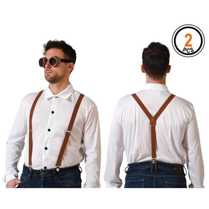 Set Gafas y Tirantes Marrones 2 Piezas para Disfraz Vintage - Look Retro y Steampunk 0 Set Gafas y Tirantes Marrones 2 Piezas para Disfraz Vintage - Look Retro y Steampunk 0