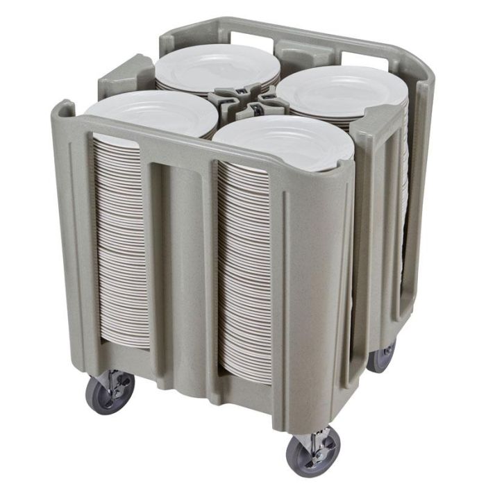 CAMBRO - ADCSC-480 - Carro compacto y ajustable Serie S con 4 columnas - 68,6 x 68,6 x 80,7 cm - Gris moteado