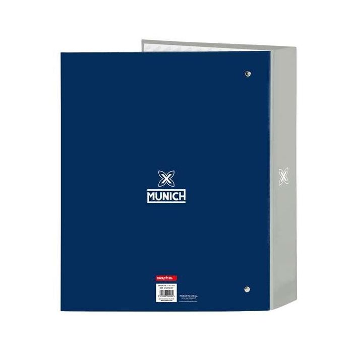 Carpeta de anillas Munich College Gris A4 (27 x 33 x 6 cm) 1