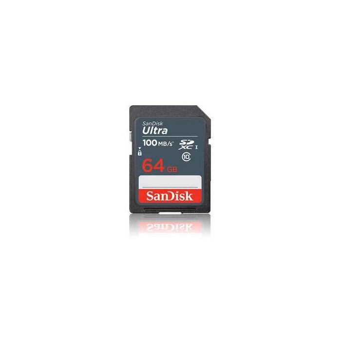 SanDisk Tarjeta de Memoria Ultra 64 GB SDXC Clase 10 UHS-I U1 100 MB/s resistente a golpes, temperatura y agua
