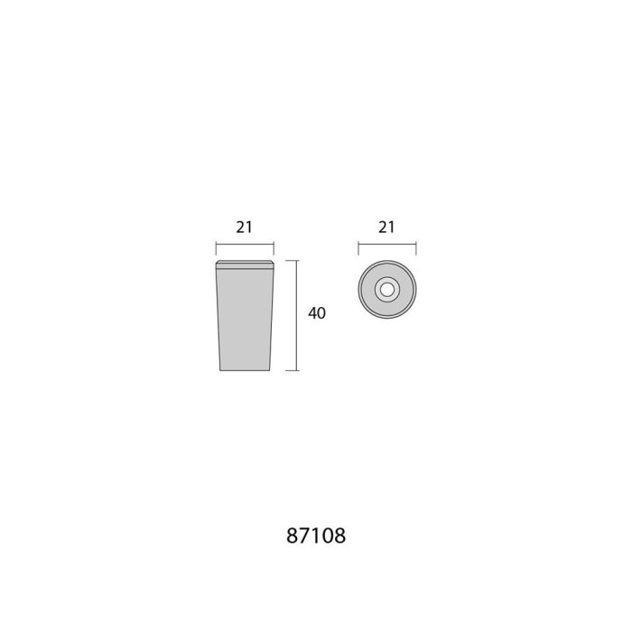 Caja 25 uni tope para persiana blanco 40mm largo edm 1