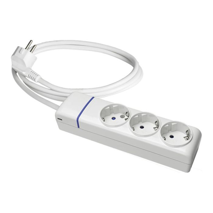 Prolongador con 3 tomas 2p+t, 16 a 250 v de cable h05vv-f 3 g 1,5 m. Prolongador con 3 tomas 2p+t, 16 a 250 v de cable h05vv-f 3 g 1,5 m.